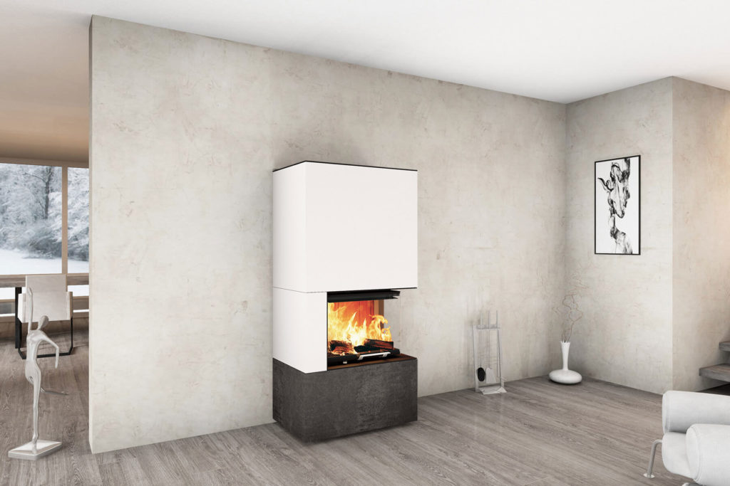 NeoCube Konfigurator Ofen-Modell C10 mit Dekor Arctic White & Iron Grey